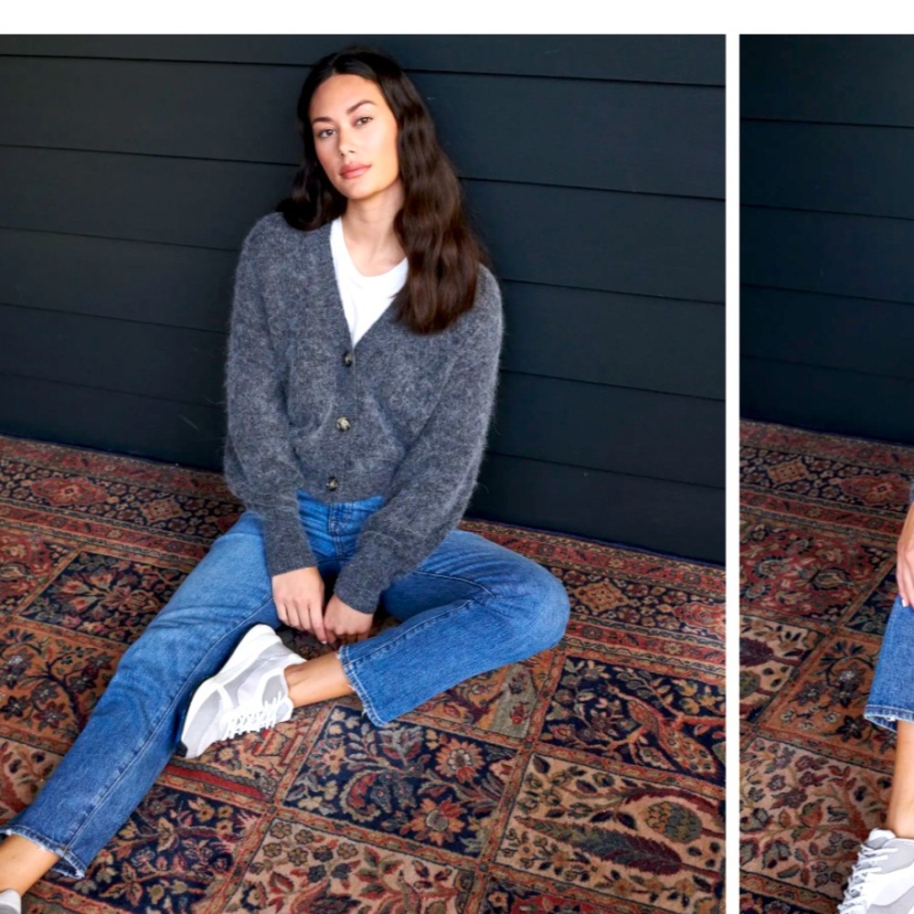 Quince baby alpaca-wool cropped cardigan sweater
